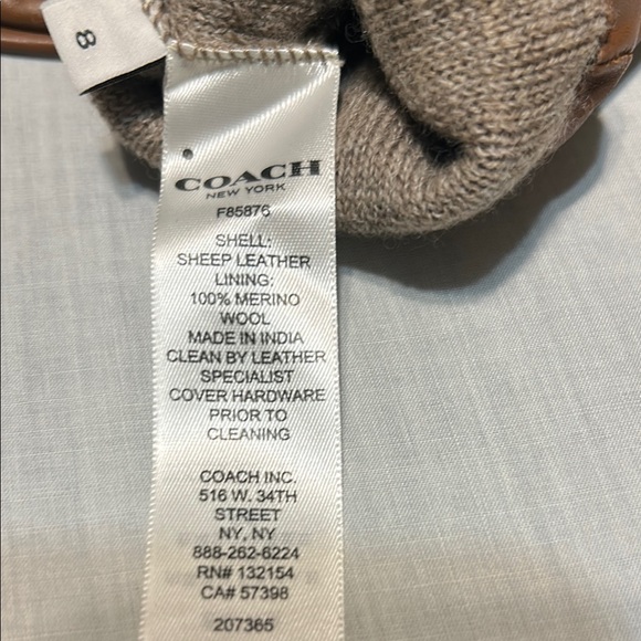 NWOT Coach Elegant Brown Leather Gloves - Picture 4 of 6